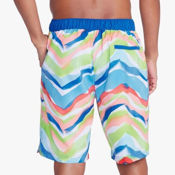 NWT Speedo Men's Swim Trunk Knee Length Boardshort Bondi Printed, SMALL - Picture 2 of 2